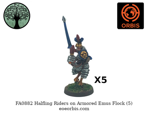 FA0882 - Halfling on Armored Emu - Army Pack (5)